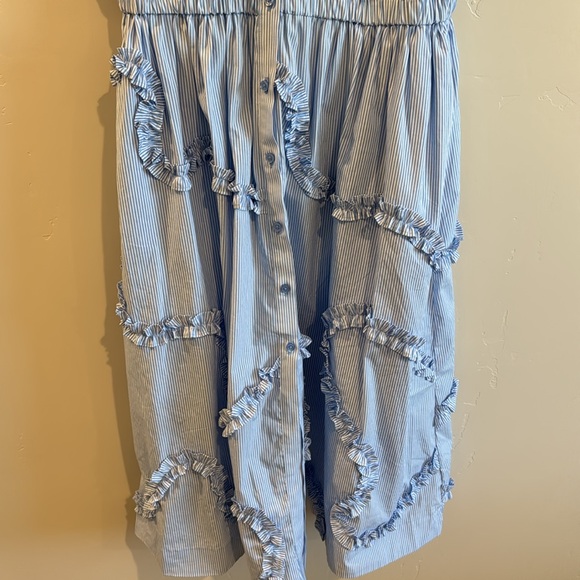 Kate Spade Target Blue Ruffle Button-Down Dress Size M - Picture 7 of 12